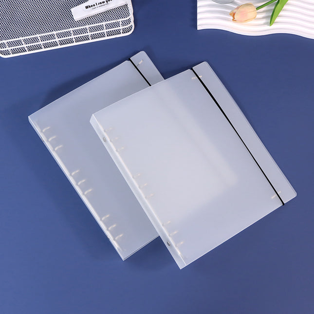 B5 detachable metal ring strap binder case PP frosted folder 9 holes 26 holes 8 holes can be printed logo