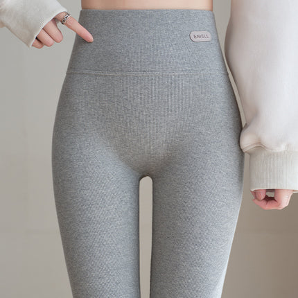 Leggings Winter Fleece-Lined Outer Wear 2025 New Pure Threaded Cotton Thickeneded Cashmere Women's High Waist Gray Thermal Pants