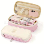 Canvas retractable pencil case [pink]