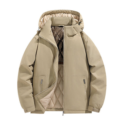 Factory Winter Cotton Clothes Men's Plus Size Casual Cotton Clothes Trendy Removable Cap Charge Clothes Graphene Warm Clothes