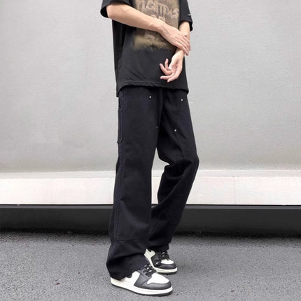 Army Green Logging Crane Pants Men's 2025 Spring American Style High Street Loose Straight Casual Pants cleanfit Pants