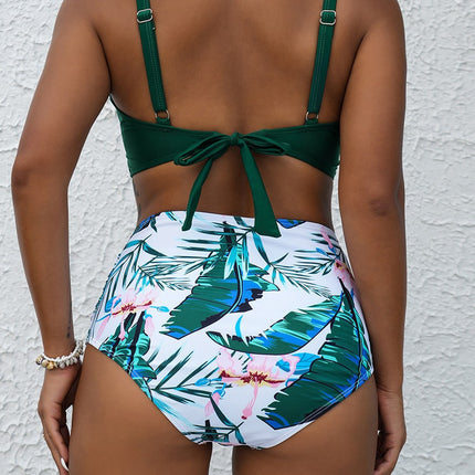 2025 Sports Women's Beauty Back Vest Style Sexy Push-Up Swimsuit Summer Small Breast Strap Hot Spring Resort Swimsuit