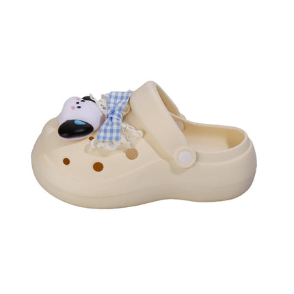 Summer New Cute Cartoon Dog Clogs Thick-Soled Non-Slip Toe-Toe Slippers 2025 New Outer Wear Clogs