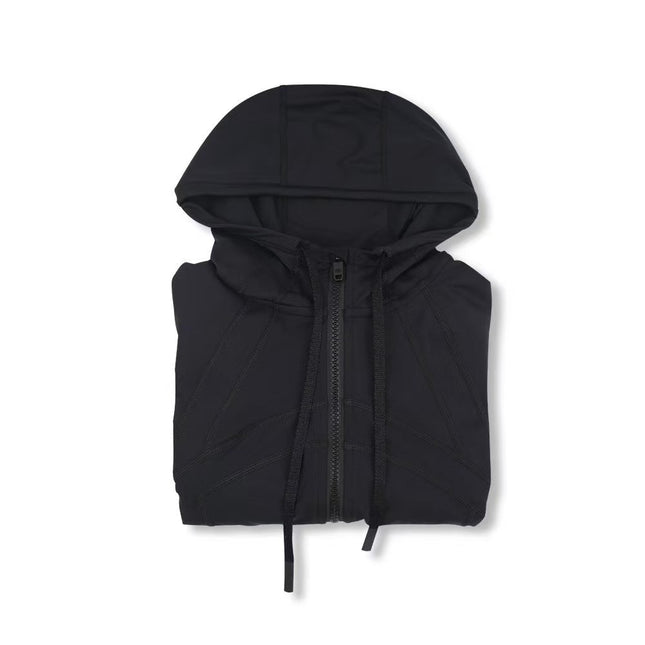 LULU in stock Hooded Jacket Running Yoga Jacket Sports Slim Zipper Cardigan Fitness Top Women