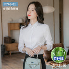White long sleeves-square collar (bamboo fiber) / 40/3xl (recommended 67.5-72.5kg )