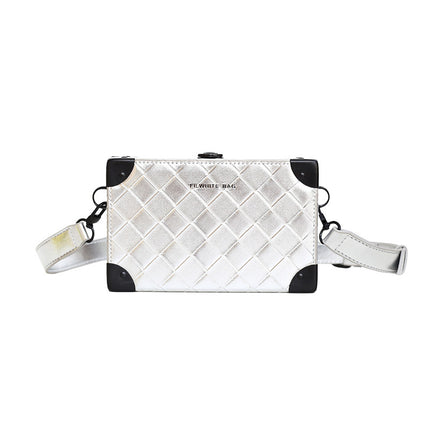 New Korean Style Trendy Brand Fashion Woven Small Square Bag Shoulder Bag Crossbody Small Square Bag High Quality Box Bag Women's Bag