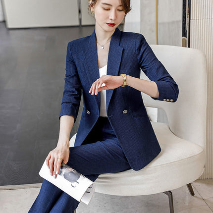 Hotel front desk work clothes female autumn jewelry Beauty Salon reception work clothes high-end stewardess uniform professional suit pants