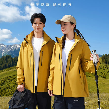 Full Hot Air 2025 New Couple Travel Camping Jacket Men's Single Piece Couple Outdoor Waterproof Jacket Jacket