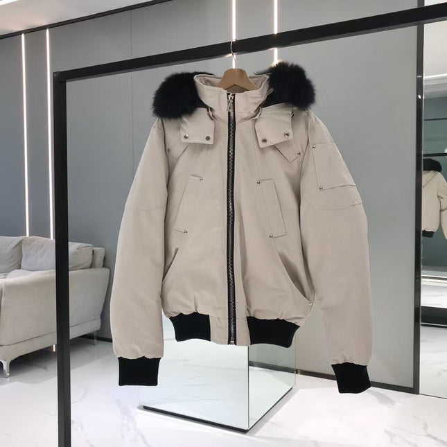 Palm Moose # 02 Scissors down Jacket Men Fox Fur Hooded Bomber down Jacke