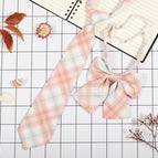 JK028 light orange check (tie collar flower)