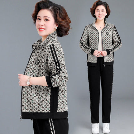 Middle-aged mother spring sportswear suit 2023 new middle-aged and elderly women Spring and Autumn fashion casual two-piece suit