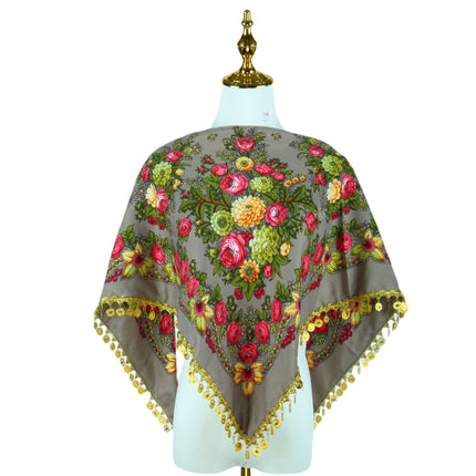 Amazon Cross-border New Gorgeous Golden Sequins Advanced Scarf Double-sided Warm Windproof Multifunctional Triangle Towel
