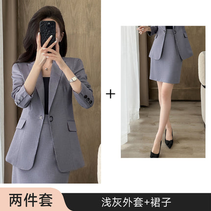 Suit suit Women's Spring and Autumn Business Dress Front Desk Reception Work Clothes Suit Interview Suit Sales Department Property Tooling