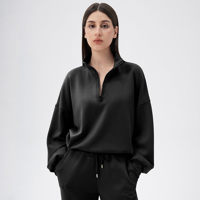 Women's Autumn and Winter Yoga Clothing Sports Sweat Modal Loose Casual Collar Running Fitness Sports Top 42553