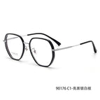 C1 bright black silver white frame
