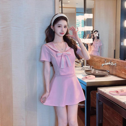 Pure sexy suit hot girl wind contrast color low cut dress spa foot bath technician work clothes a short skirt foreign trade
