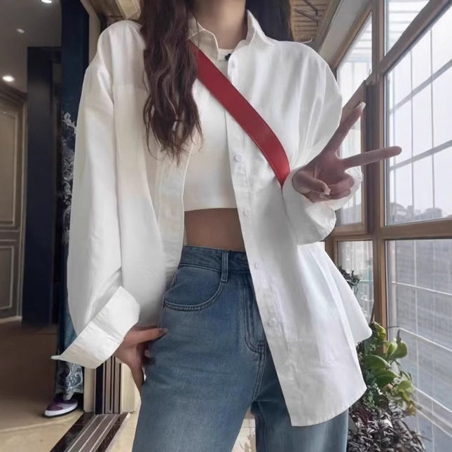 French Top High-end Light Luxury Blue Shirt Jacket Women's Spring and Autumn Sun-protective Clothing New Spring Explosive Shirt