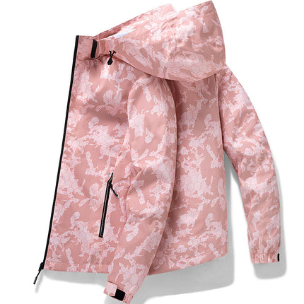 Winter Couple's Jacket, Outdoor Windproof and Waterproof Camouflage Jacket, Fleece-Lined and Thickened Cold-Proof Clothing, Removable Hood, Men's Clothing