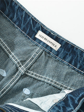 American Retro Washed White Straight Jeans Spring New Sexy Low-Waisted Loose Wide-Leg Pants Floor-Length Pants