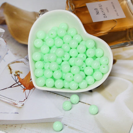 Solid color acrylic round beads handmade beaded diy accessories material Yiwu jewelry manufacturers wholesale candy color beads