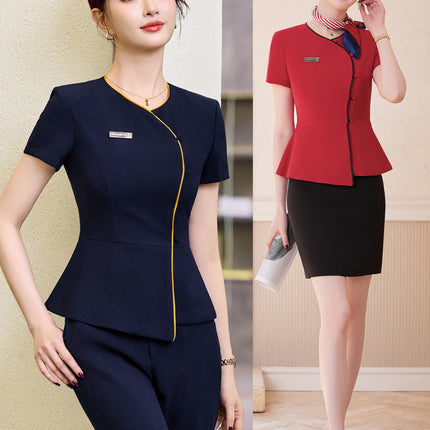 Hotel front desk work clothes fashion suit professional women's clothing jewelry store sales uniform two-piece beauty salon tooling