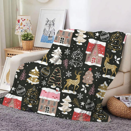Christmas Decoration Blanket Holiday Blanket Red Festive Blanket Christmas Tree Polo Sofa Blanket Flannel Blanket