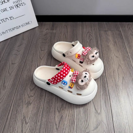 New Style Shoes for Spring and Summer with Shoes on Shoes with Thick Sole Non-slip Baotou All-match Beach Shoes Slippers for Women in Summer