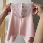 Lace sunscreen neck mask pink