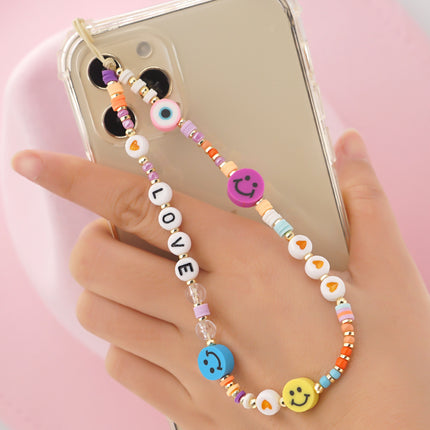 Factory direct supply handmade beaded mobile phone lanyard bluetooth speaker lanyard flashlight fan selfie stick U disk sling