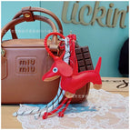 Big red dog + chocolate + double rope + silicone rope
