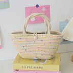 Off-white colorful dot twist bag-pearl buckle