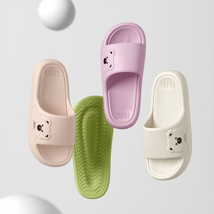 Dropshipping 2025 New Summer Slippers for Women Thick-Soled Couple Style Thick-Soled Home Bathroom Bathing Slippers