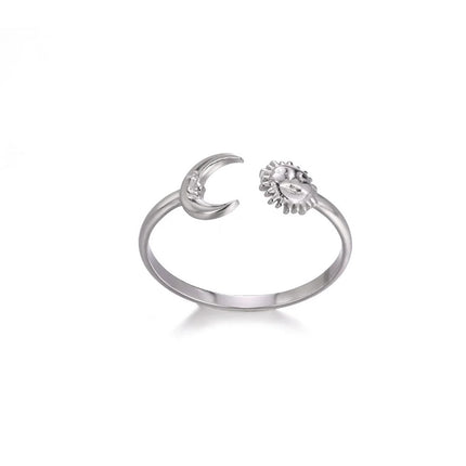 Cross-border European and American explosions stainless steel ring adjustable geometric ring 18k furnace electroplated titanium steel ring wholesale
