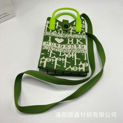 Factory direct 2025 new mobile phone bag convenient storage student bag fashion messenger bag support generation knitted bag
