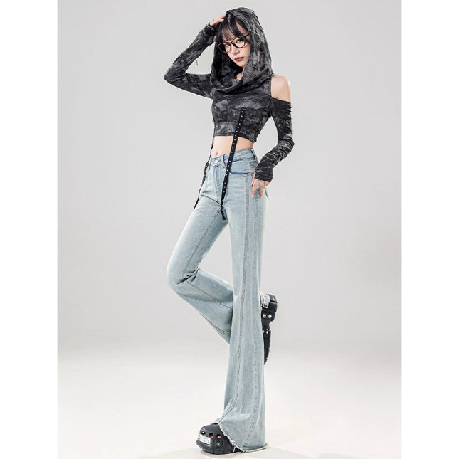 Petite Women's 2025 New High-Waisted Versatile Slim-Fit Stretchy Flared Jeans for a Trendy Look