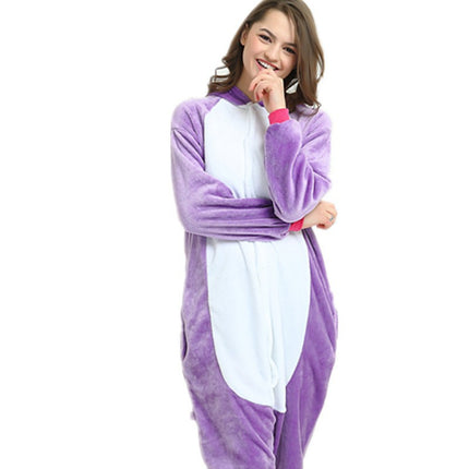 Mixed batch autumn and winter flannel adult cartoon conjoined animal pajamas red dinosaur home clothes toilet thickened wholesale