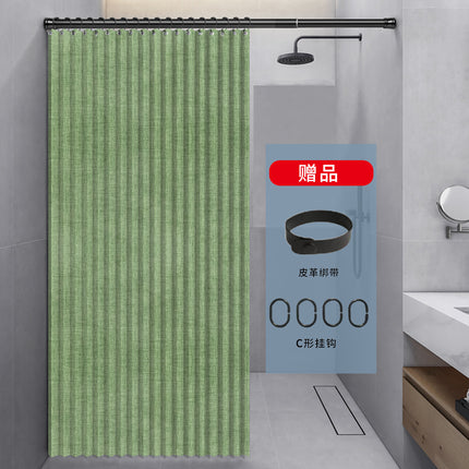Folding Shower Curtain, Bathroom Partition Curtain, Punch-Free, Waterproof, Imitation Linen Bathroom Curtain, Dry and Wet Separation Manufacturer