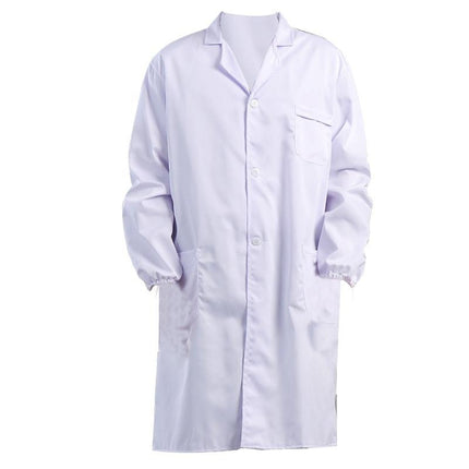 White Coat Long-sleeved Male and Female College Students Chemical Laboratory Coat Laboratory Doctor Nurse Coat Short-sleeved Physician Overalls Thick