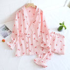 Side opening-wrinkled cloth-little cherry-pink / M