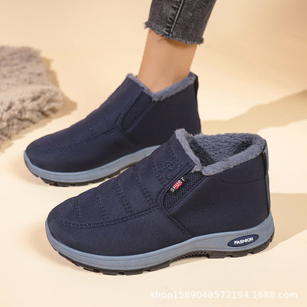 New Cotton Shoes for Couples, Men and Women, Old Beijing Plus Velvet Warm Short Boots, Casual Cotton Boots, Cross-Border Snow Boots for Women