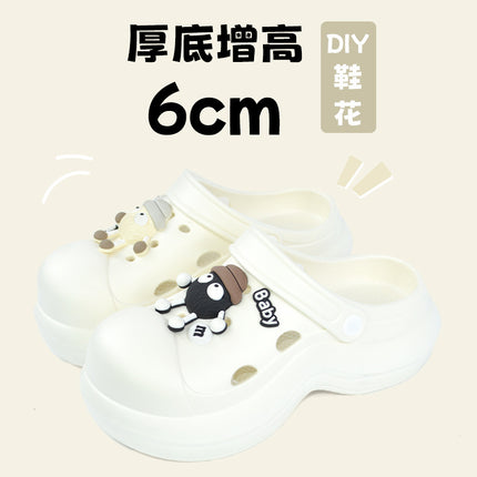 Qida Shun Outdoor Clogs for Women, High-Heeled Sandals for Girls, Beach Shoes, Summer DIY Garden Shoes