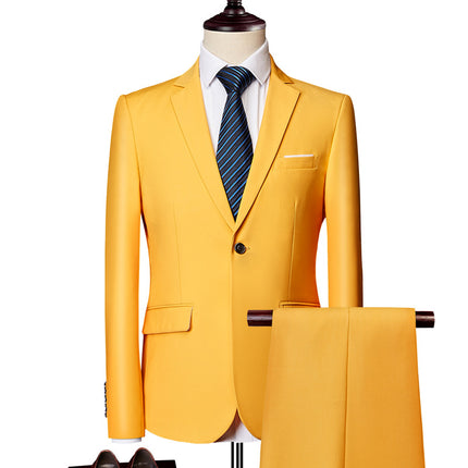 Men's Business Casual Suit Set White Two-Piece Suit Xz 5.2-26.1kg Piece Set Amazon