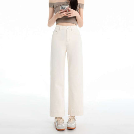 Wholesale Dropshipping Straight-Leg Hip-Covering Magic Pants ~ Spring and Summer Stretchy Straight-Leg Pear-Shaped Petite Slimming Cropped Jeans