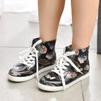 Black large color shoes / 35