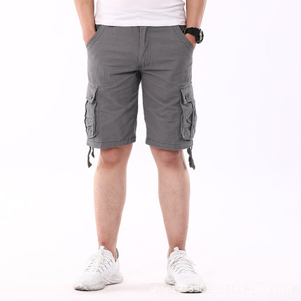 Summer new men's casual shorts multi-pocket plus size loose shorts fashion trendy casual pants overalls men