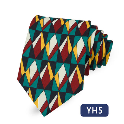 Vintage casual striped printed tie wholesale in stock fashion shirt plaid hand tie