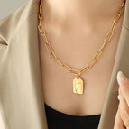 P773-gold single-layer necklace