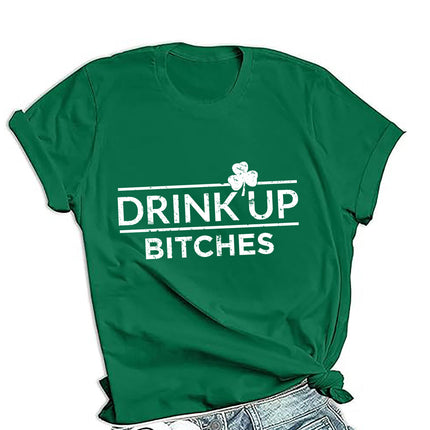 Cross-border PDD supply St. Patrick's Day men's and women's same loose round neck pullover short sleeve printed T-shirt