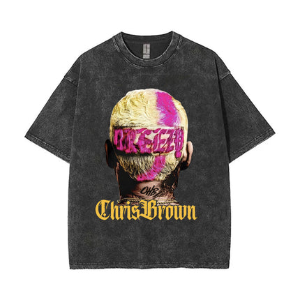 Vintage Washed Chris Brown Pop Music Album Cover Graphic t Shirt