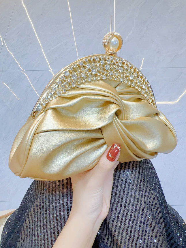 New Cross-border Socialite Clutch Bag Rhinestone Evening Dress Women's Bag Chain Crossbody Bag Evening Banquet Bag Gift Bag Bridal Bag